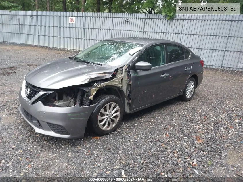 2019 Nissan Sentra Sv VIN: 3N1AB7AP8KL603189 Lot: 40068049