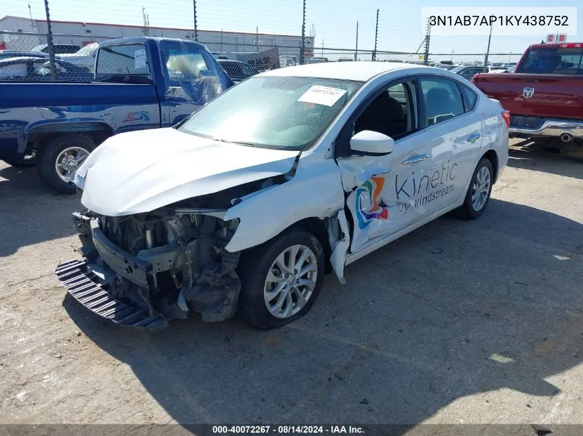 3N1AB7AP1KY438752 2019 Nissan Sentra S/Sl/Sr/Sv