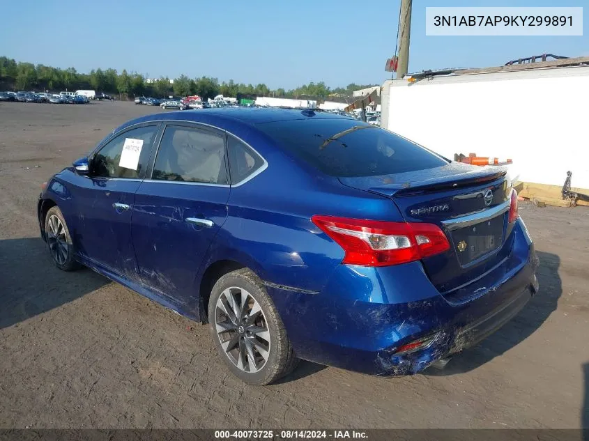 2019 Nissan Sentra Sr VIN: 3N1AB7AP9KY299891 Lot: 40073725