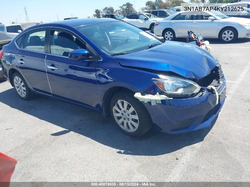 2019 Nissan Sentra S VIN: 3N1AB7AP4KY212625 Lot: 40076935