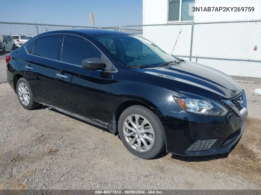 3N1AB7AP2KY269759 2019 Nissan Sentra Sv