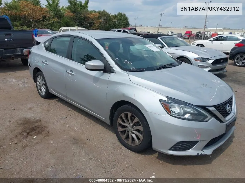 2019 Nissan Sentra Sv VIN: 3N1AB7AP0KY432912 Lot: 40084332