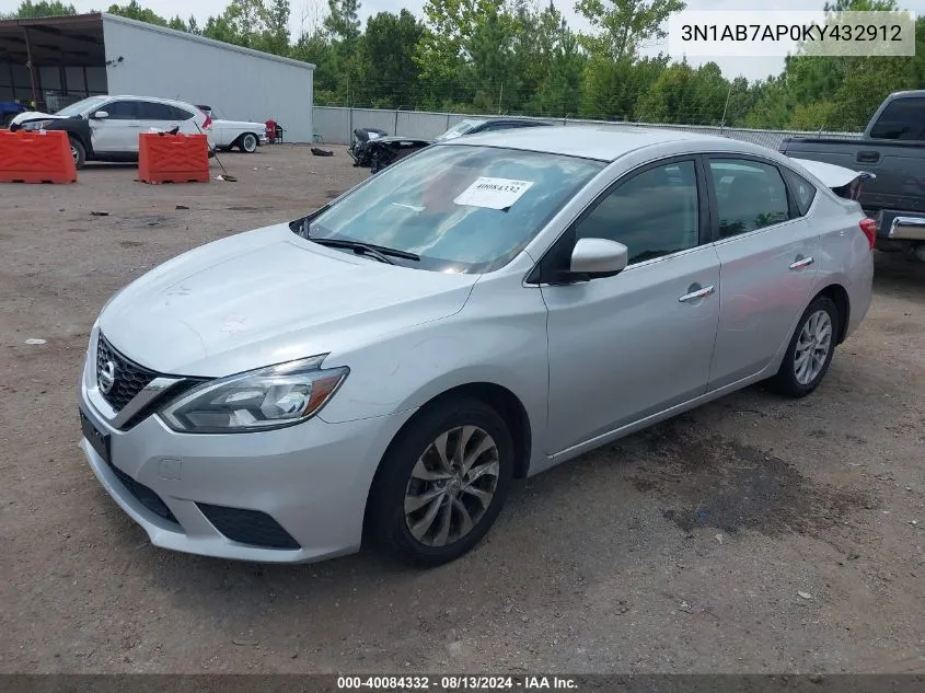 3N1AB7AP0KY432912 2019 Nissan Sentra Sv