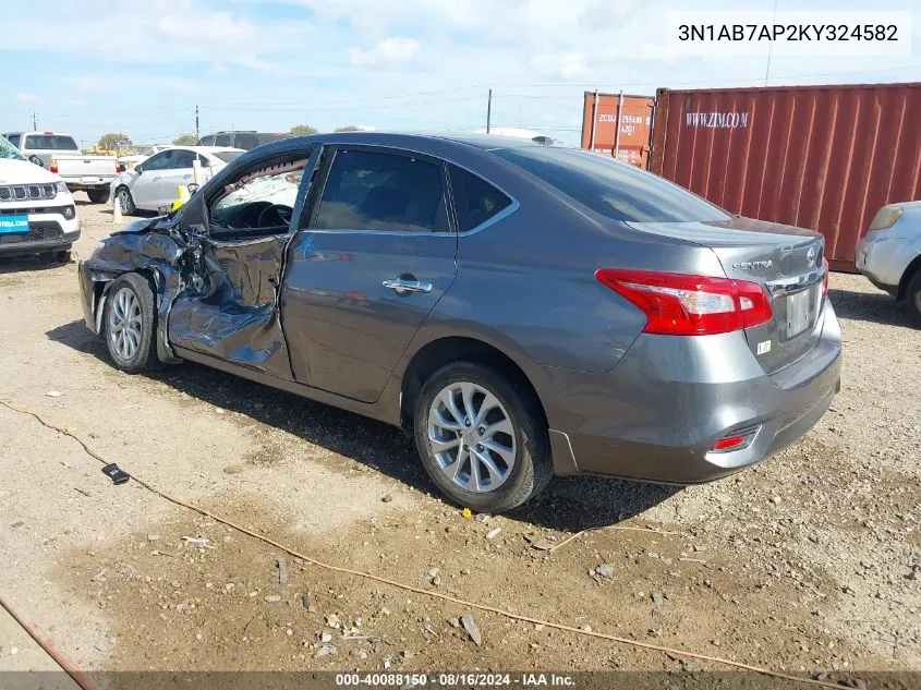 2019 Nissan Sentra S/Sl/Sr/Sv VIN: 3N1AB7AP2KY324582 Lot: 40088150