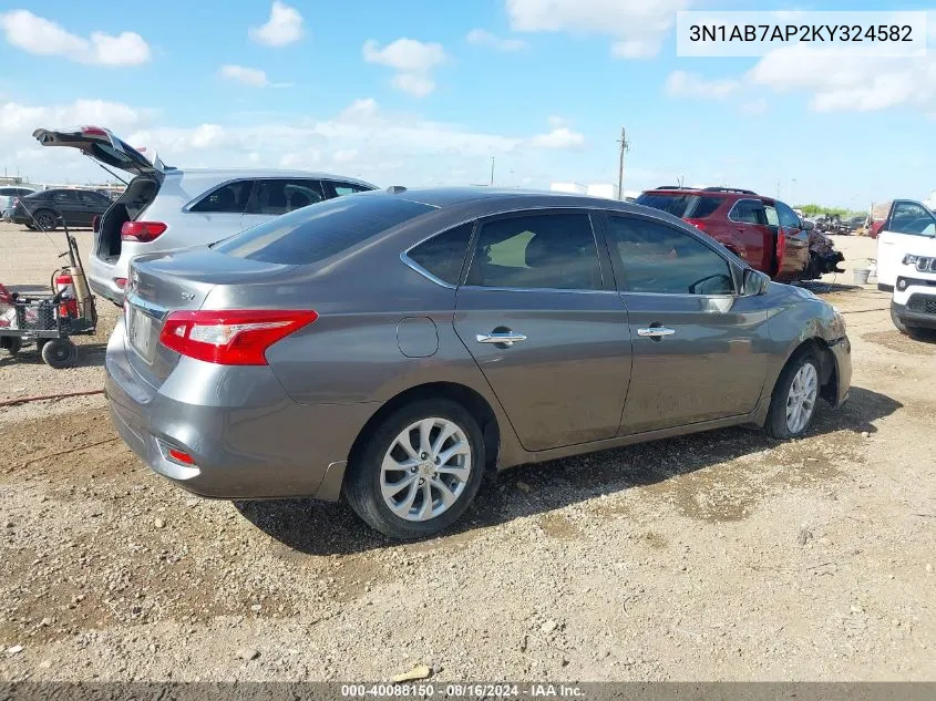 2019 Nissan Sentra S/Sl/Sr/Sv VIN: 3N1AB7AP2KY324582 Lot: 40088150