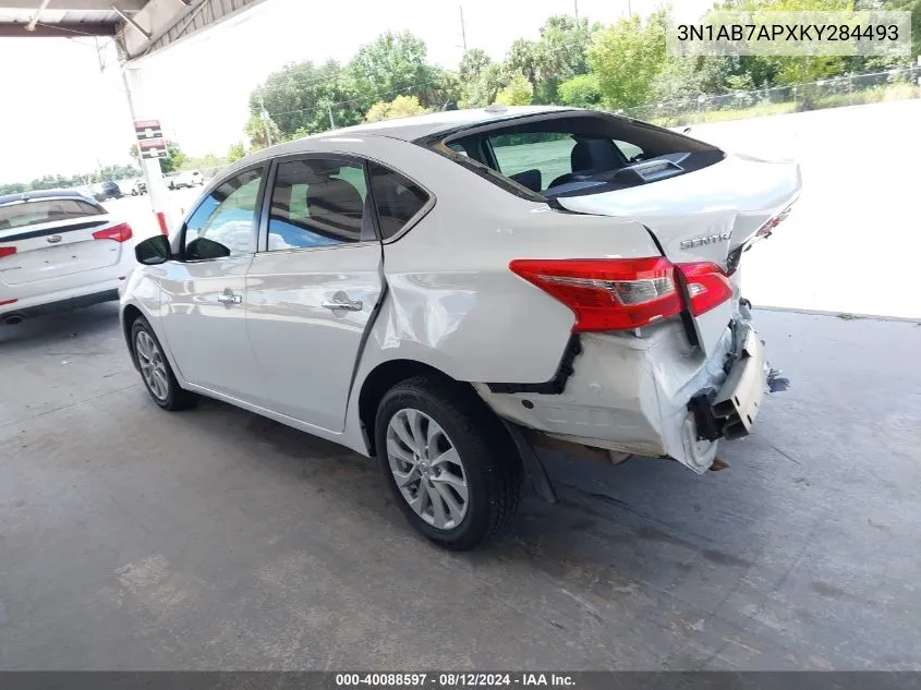 2019 Nissan Sentra Sv VIN: 3N1AB7APXKY284493 Lot: 40088597