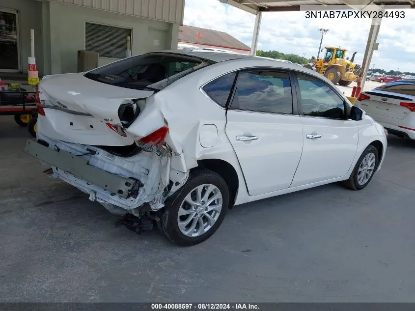 2019 Nissan Sentra Sv VIN: 3N1AB7APXKY284493 Lot: 40088597