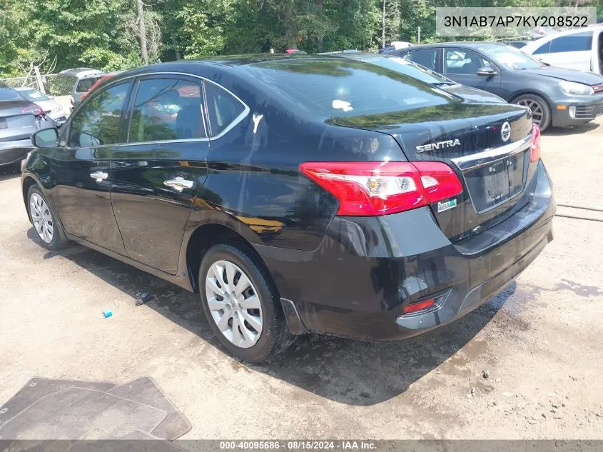 2019 Nissan Sentra S VIN: 3N1AB7AP7KY208522 Lot: 40095686