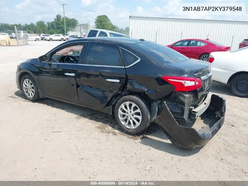 3N1AB7AP2KY379548 2019 Nissan Sentra Sv