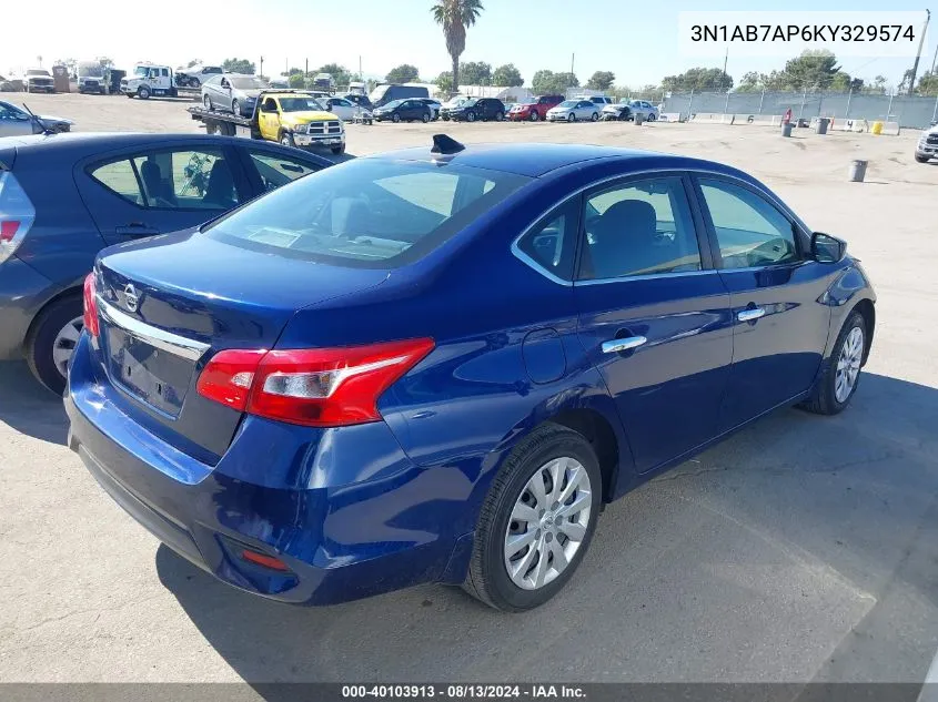 2019 Nissan Sentra S/Sl/Sr/Sv VIN: 3N1AB7AP6KY329574 Lot: 40103913