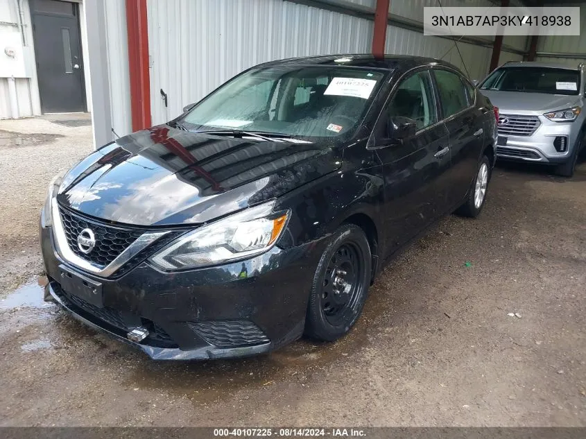 3N1AB7AP3KY418938 2019 Nissan Sentra Sv