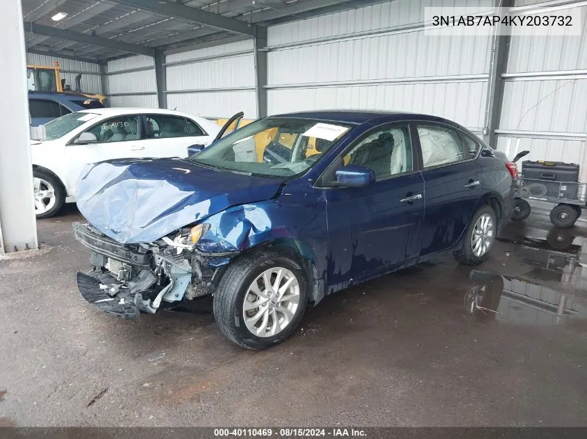 3N1AB7AP4KY203732 2019 Nissan Sentra Sv