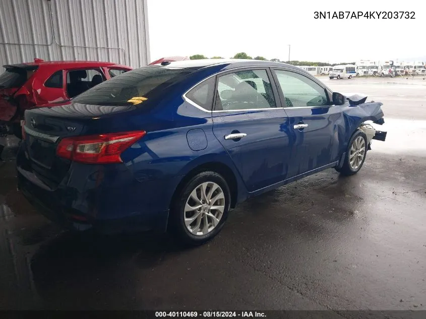 3N1AB7AP4KY203732 2019 Nissan Sentra Sv