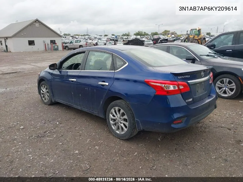 2019 Nissan Sentra S VIN: 3N1AB7AP6KY209614 Lot: 40111734