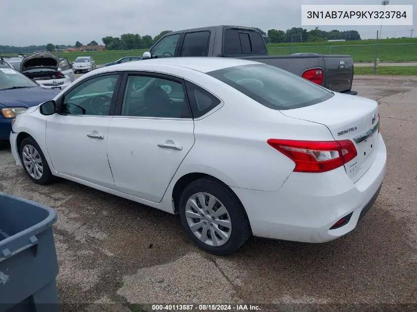 2019 Nissan Sentra S VIN: 3N1AB7AP9KY323784 Lot: 40113587