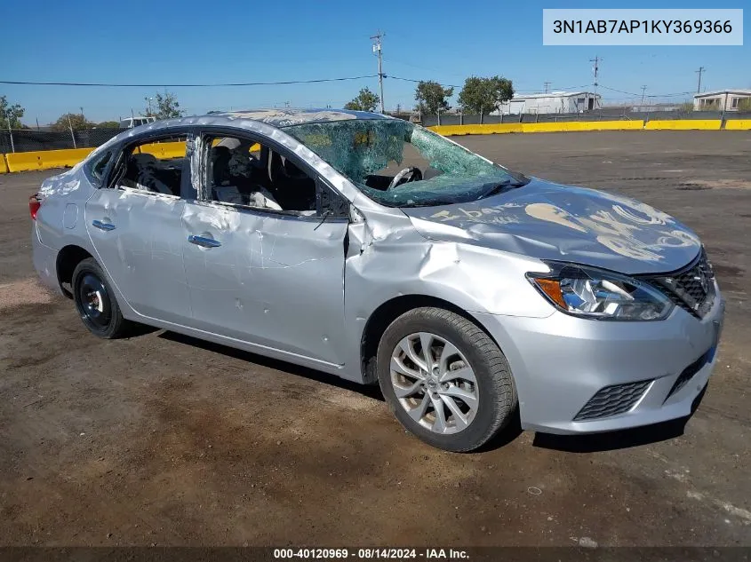 2019 Nissan Sentra Sv VIN: 3N1AB7AP1KY369366 Lot: 40120969