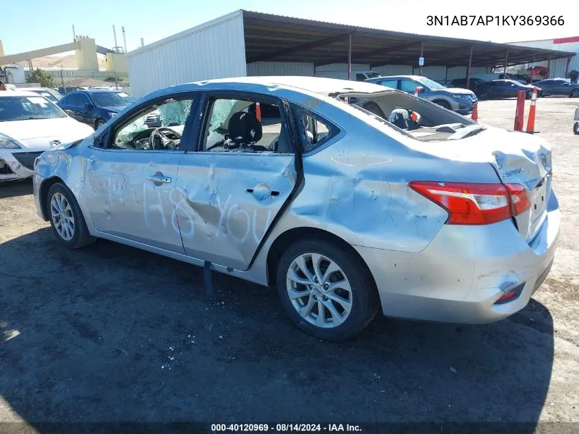 2019 Nissan Sentra Sv VIN: 3N1AB7AP1KY369366 Lot: 40120969