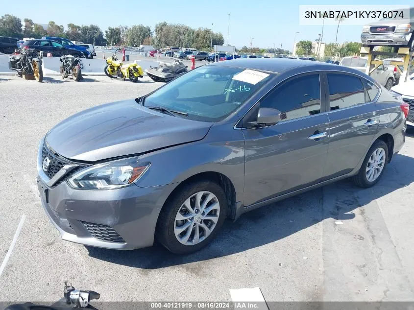 2019 Nissan Sentra S/Sv/Sr/Sl VIN: 3N1AB7AP1KY376074 Lot: 40121919