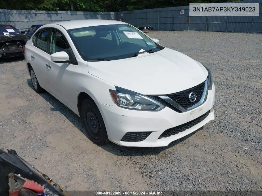 2019 Nissan Sentra S VIN: 3N1AB7AP3KY349023 Lot: 40122889