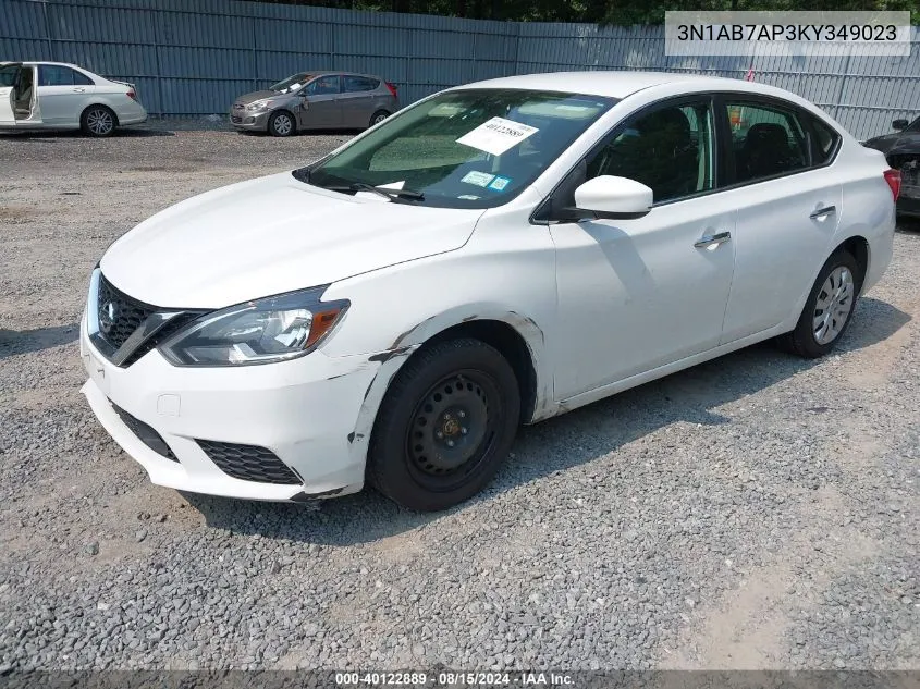 2019 Nissan Sentra S VIN: 3N1AB7AP3KY349023 Lot: 40122889