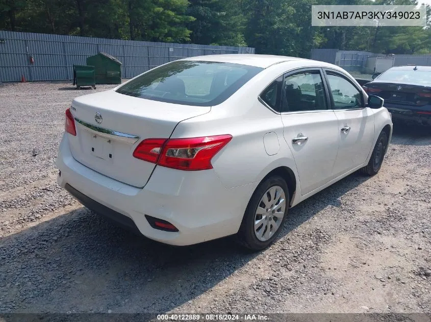 2019 Nissan Sentra S VIN: 3N1AB7AP3KY349023 Lot: 40122889