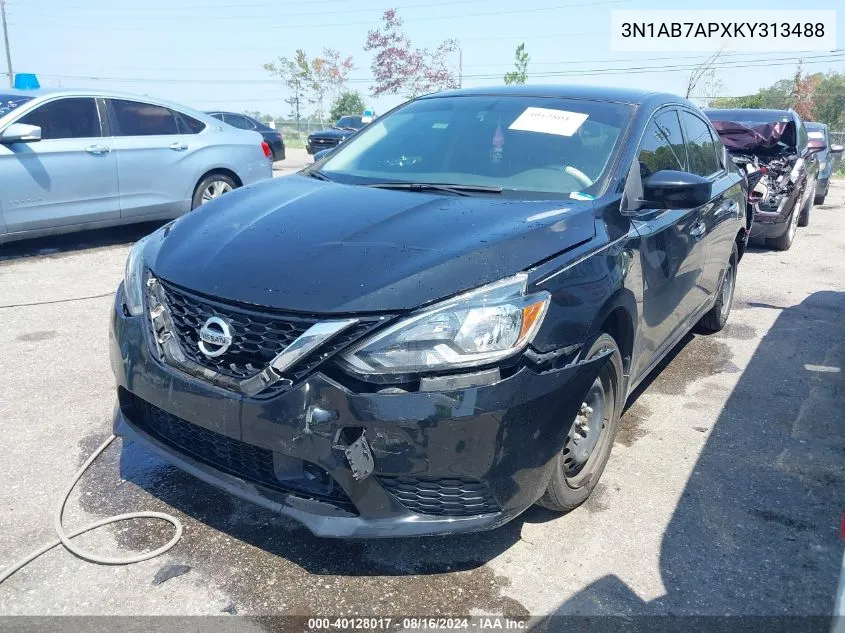 2019 Nissan Sentra S VIN: 3N1AB7APXKY313488 Lot: 40128017