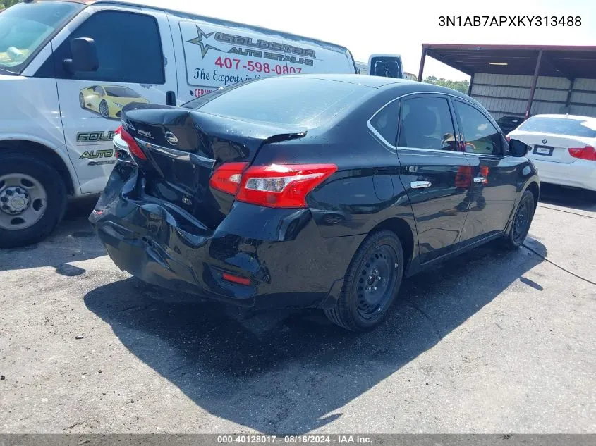 2019 Nissan Sentra S VIN: 3N1AB7APXKY313488 Lot: 40128017