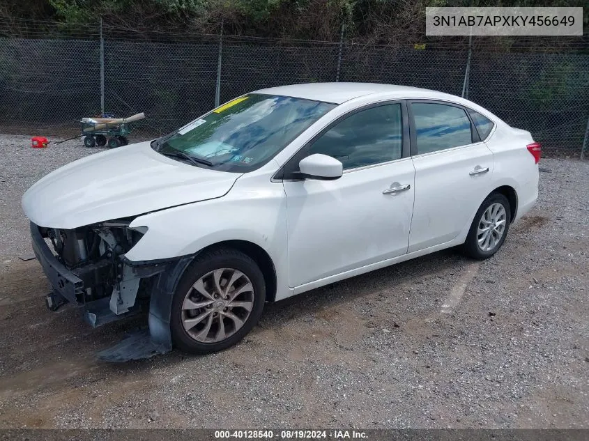 3N1AB7APXKY456649 2019 Nissan Sentra Sv