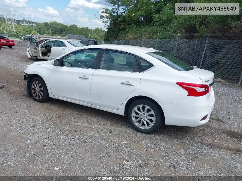 2019 Nissan Sentra Sv VIN: 3N1AB7APXKY456649 Lot: 40128540