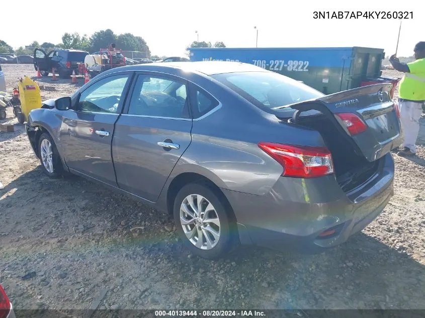 2019 Nissan Sentra S VIN: 3N1AB7AP4KY260321 Lot: 40139444