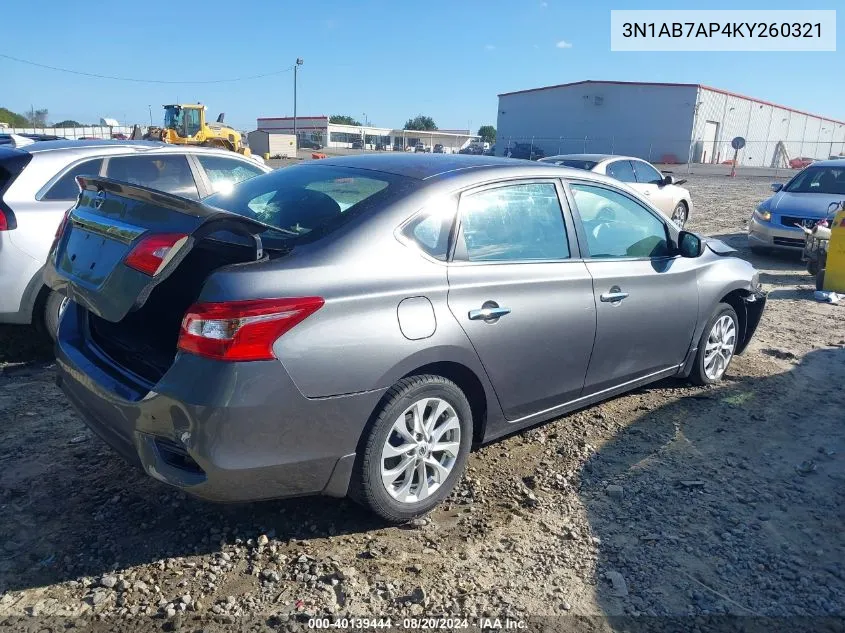 2019 Nissan Sentra S VIN: 3N1AB7AP4KY260321 Lot: 40139444