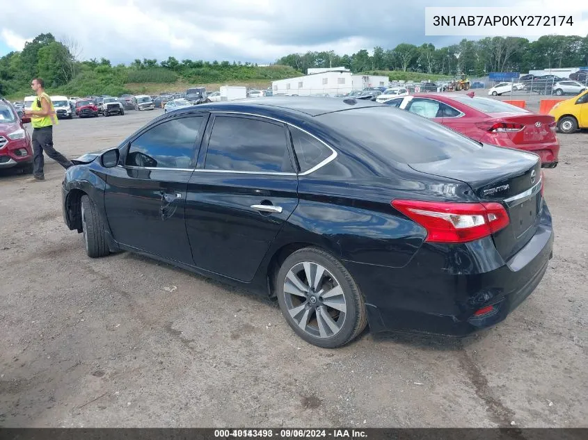 2019 Nissan Sentra Sv VIN: 3N1AB7AP0KY272174 Lot: 40143493