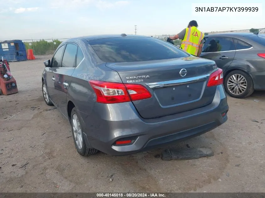 2019 Nissan Sentra S/Sv/Sr/Sl VIN: 3N1AB7AP7KY399939 Lot: 40145018