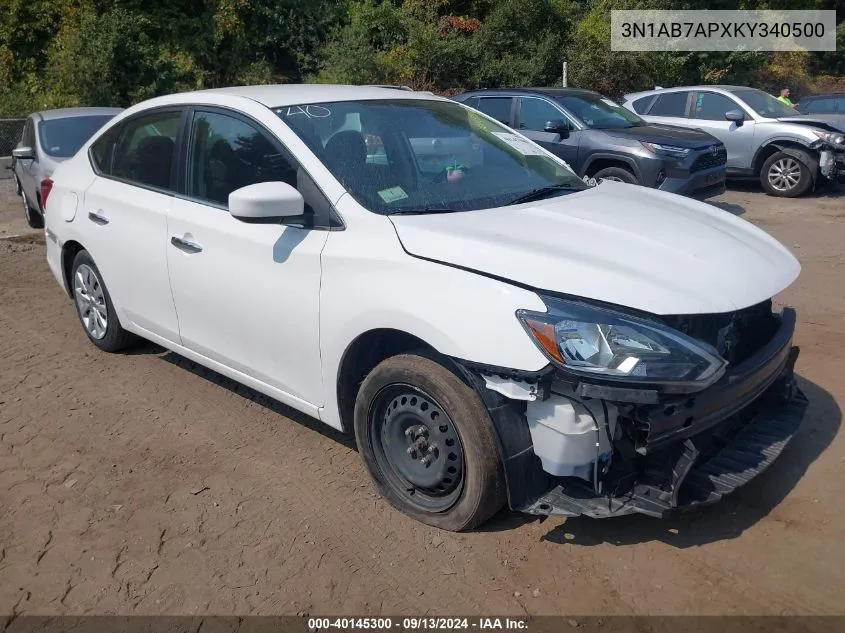 2019 Nissan Sentra S VIN: 3N1AB7APXKY340500 Lot: 40145300