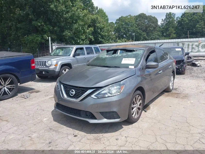 2019 Nissan Sentra Sv VIN: 3N1AB7AP1KL626247 Lot: 40146635