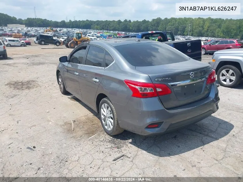 3N1AB7AP1KL626247 2019 Nissan Sentra Sv