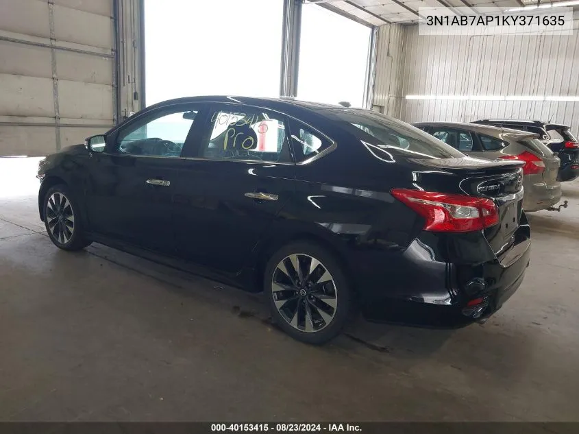 2019 Nissan Sentra Sr VIN: 3N1AB7AP1KY371635 Lot: 40153415