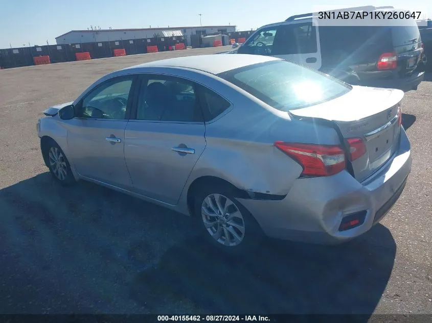 2019 Nissan Sentra S VIN: 3N1AB7AP1KY260647 Lot: 40155462