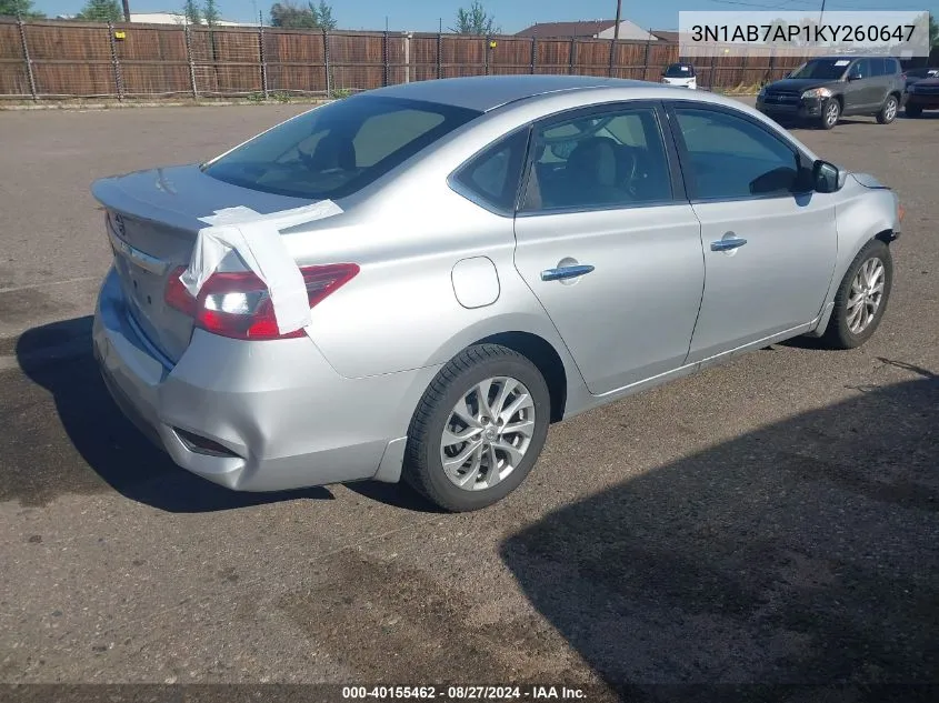 2019 Nissan Sentra S VIN: 3N1AB7AP1KY260647 Lot: 40155462