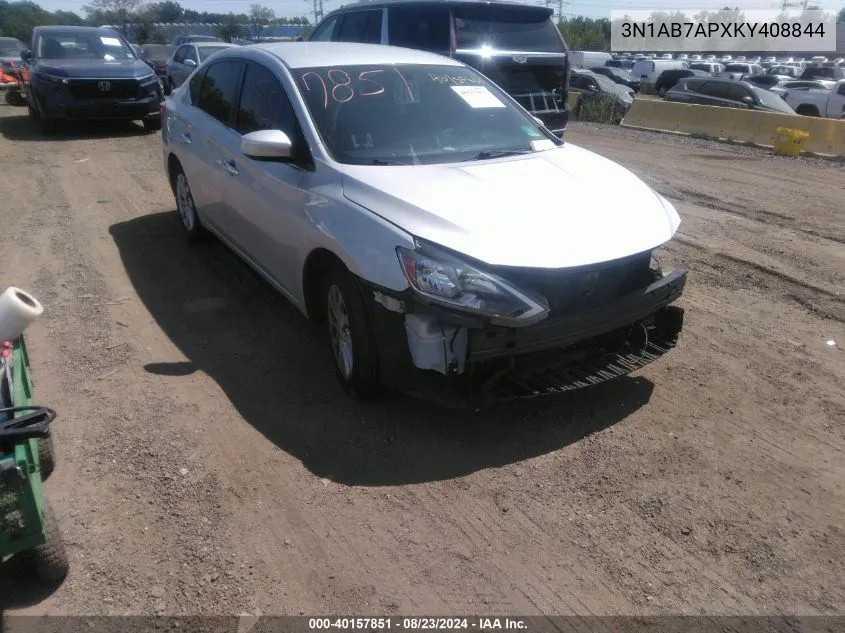 3N1AB7APXKY408844 2019 Nissan Sentra Sv