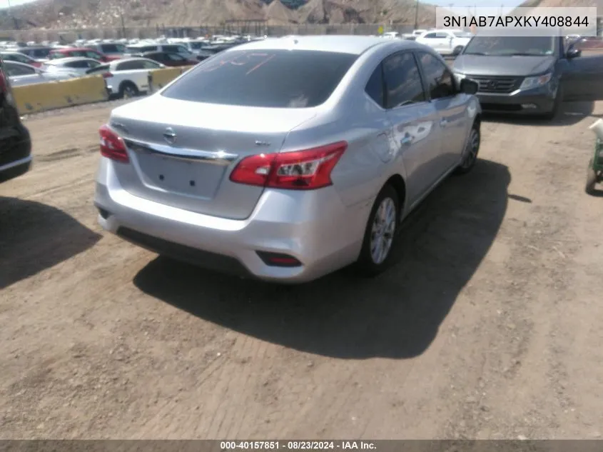 3N1AB7APXKY408844 2019 Nissan Sentra Sv