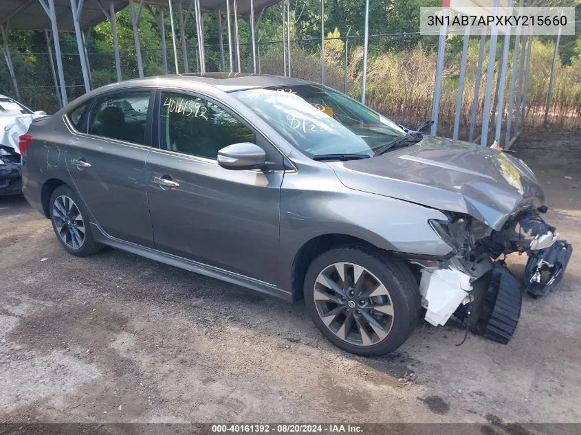 2019 Nissan Sentra Sr VIN: 3N1AB7APXKY215660 Lot: 40161392