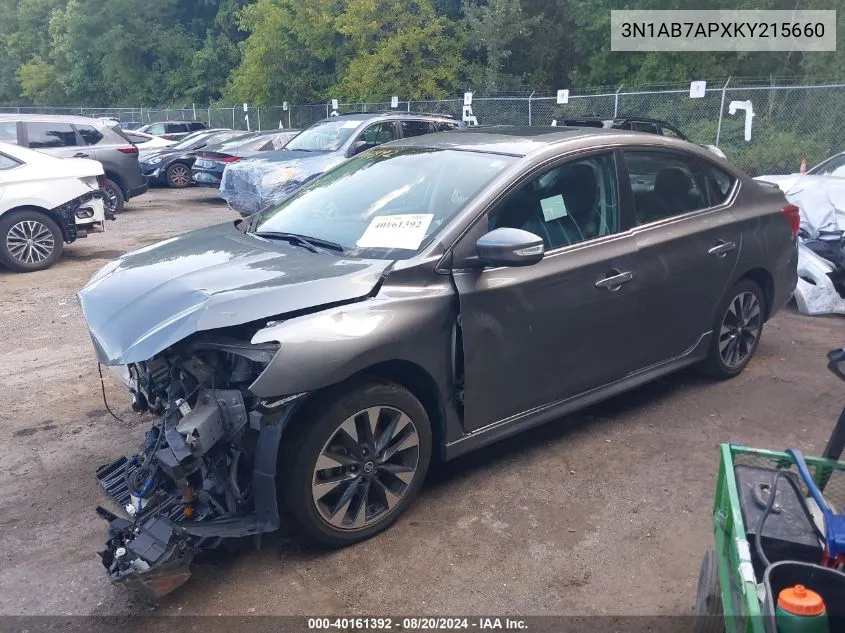 3N1AB7APXKY215660 2019 Nissan Sentra Sr