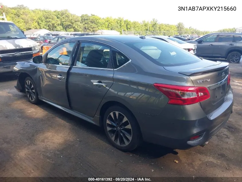 2019 Nissan Sentra Sr VIN: 3N1AB7APXKY215660 Lot: 40161392