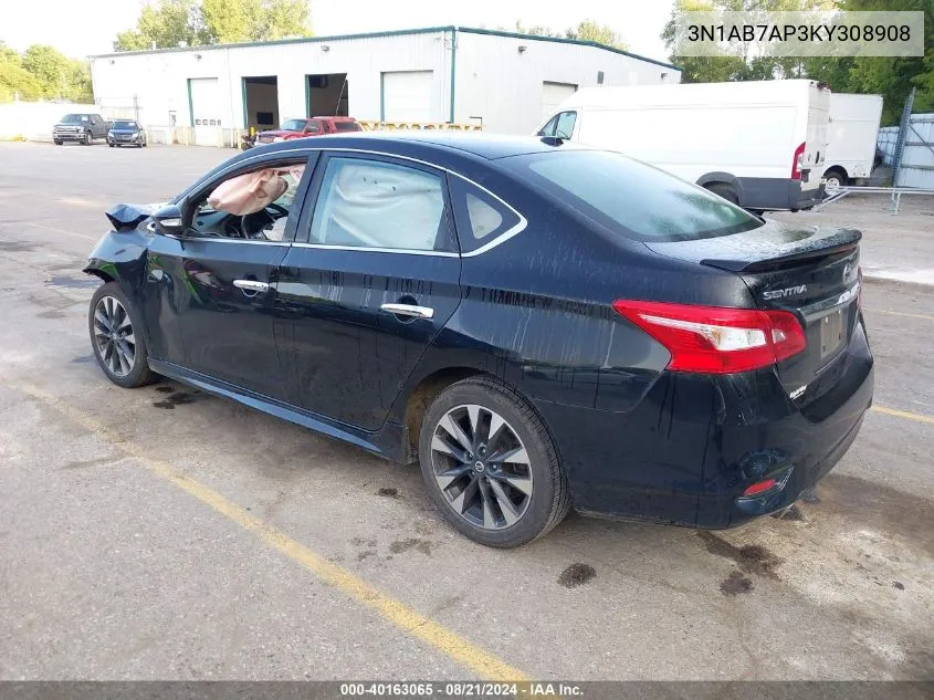 2019 Nissan Sentra S/Sv/Sr/Sl VIN: 3N1AB7AP3KY308908 Lot: 40163065