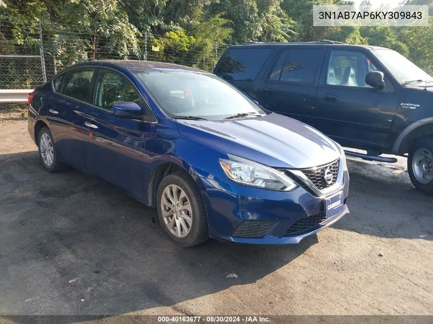 3N1AB7AP6KY309843 2019 Nissan Sentra Sv