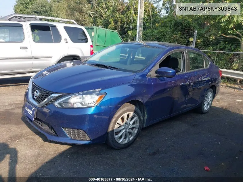 2019 Nissan Sentra Sv VIN: 3N1AB7AP6KY309843 Lot: 40163677