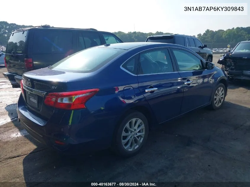 3N1AB7AP6KY309843 2019 Nissan Sentra Sv