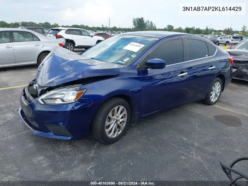 2019 Nissan Sentra S/Sv/Sr/Sl VIN: 3N1AB7AP2KL614429 Lot: 40163898