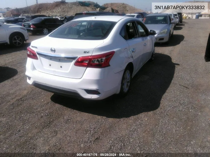 2019 Nissan Sentra Sv VIN: 3N1AB7AP0KY333832 Lot: 40167176